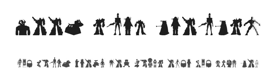 Look sir, droids! by Iconian Fonts — Dingbats Font