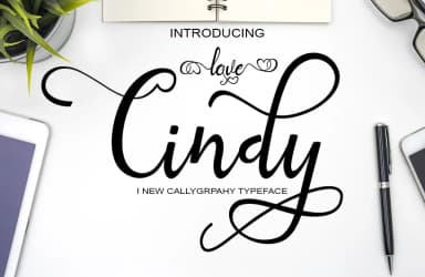 Love Cindy Script Font by art design — Script Handwritten Font — thumbnail 1