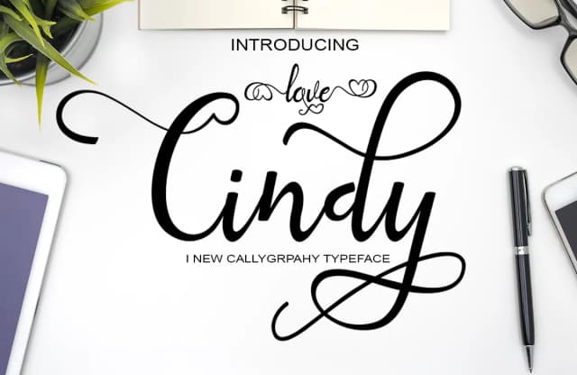 Love Cindy Script Font by art design — Script Handwritten Font