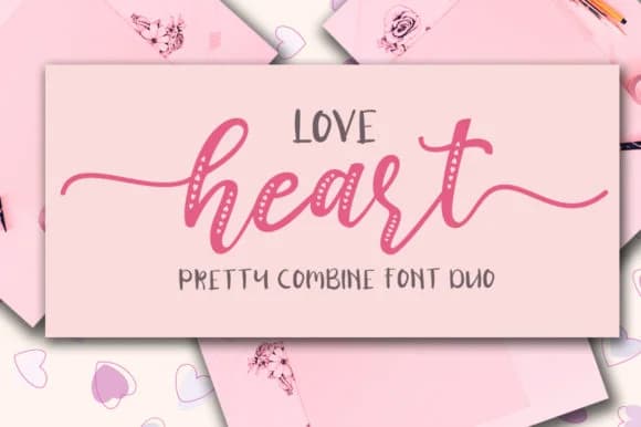 Love Heart Duo Font by Haksen — Script Handwritten Font