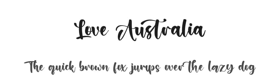 Love Australia by Kong Font — Script Handwritten Font