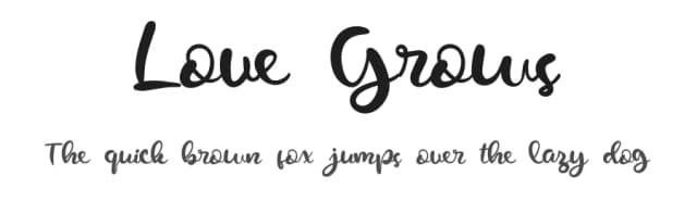 Love Grows by Nuryanto Dwi — Script Handwritten Font