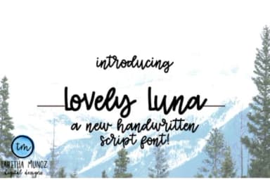 Lovely Luna Font by tabitha_beam — Script Handwritten Font — thumbnail 1