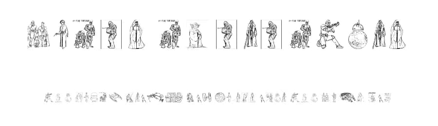 Lucas characters by Ding Bang — Dingbats Font — preview 1
