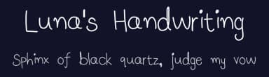 Luna's Handwriting by Luna Daisy — Script Handwritten Font — thumbnail 2
