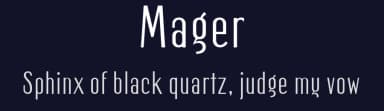 Mager by Silvan Kaeser — Sans Serif Font — thumbnail 2