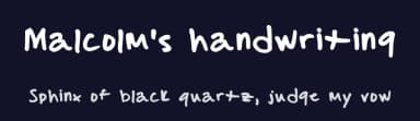 Malcolm's handwriting by Jasmine — Script Handwritten Font — thumbnail 2
