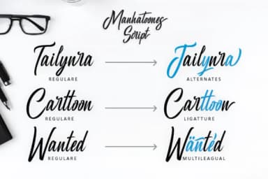 Manhatoone Script Font by subotype — Script Handwritten Font — thumbnail 3