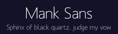 Mank Sans by Manfred Klein — Sans Serif Font — thumbnail 2