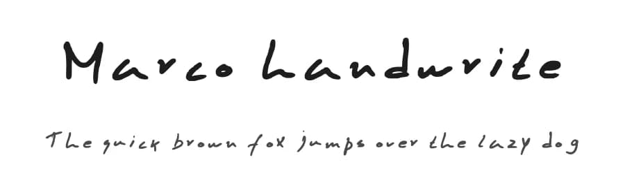 Marco handwrite by Andreia Coelho — Script Handwritten Font