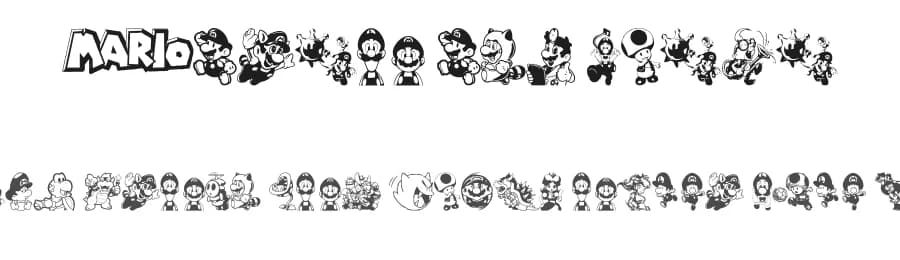 Mario and Luigi by xstreamed.tv — Dingbats Font