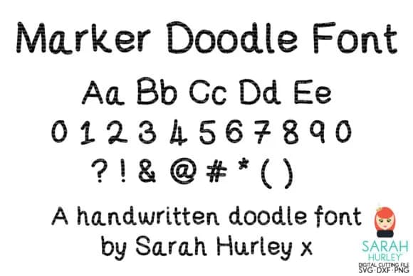 Marker Doodle Font by Sarah Hurley — Script Handwritten Font