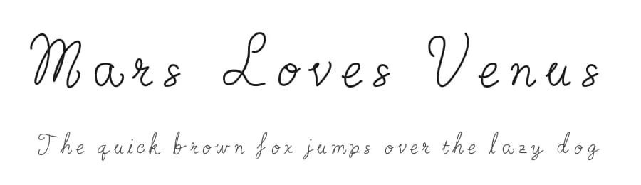 Mars Loves Venus by Joanne Abellar — Script Handwritten Font