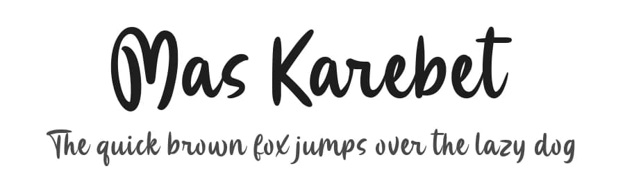 Mas Karebet by Kong Font — Script Handwritten Font