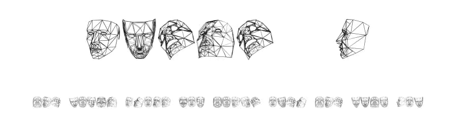 Masks 3D by Vladimir Nikolic — Dingbats Font