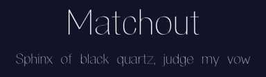 Matchout by Zanfonts — Sans Serif Font — thumbnail 2
