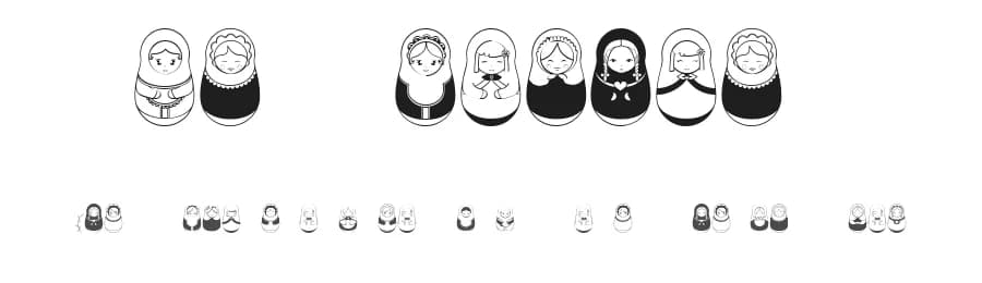 Matriochkas by Maelle.K | Thomas Boucherie — Dingbats Font