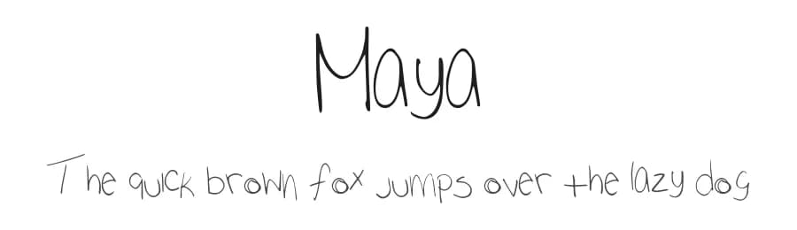 Maya by Zeventy Million — Script Handwritten Font
