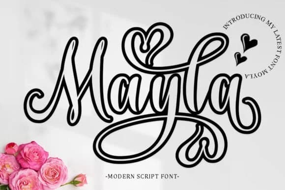 Mayla Outline Font by Ws Studio — Script Handwritten Font