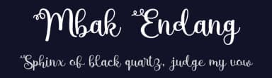 Mbak Endang by Toko Laris Djaja — Script Handwritten Font — thumbnail 2