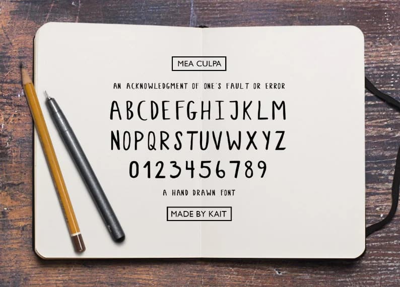 Mea Culpa Font by firexjay — Script Handwritten Font