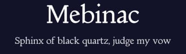 Mebinac by Alan Hayward — Serif Font — thumbnail 2