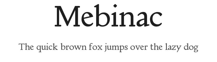 Mebinac by Alan Hayward — Serif Font
