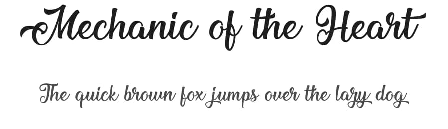 Mechanic of the Heart by Cat.B — Script Handwritten Font