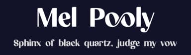 Mel Pooly by Fridaytype — Sans Serif Font — thumbnail 2