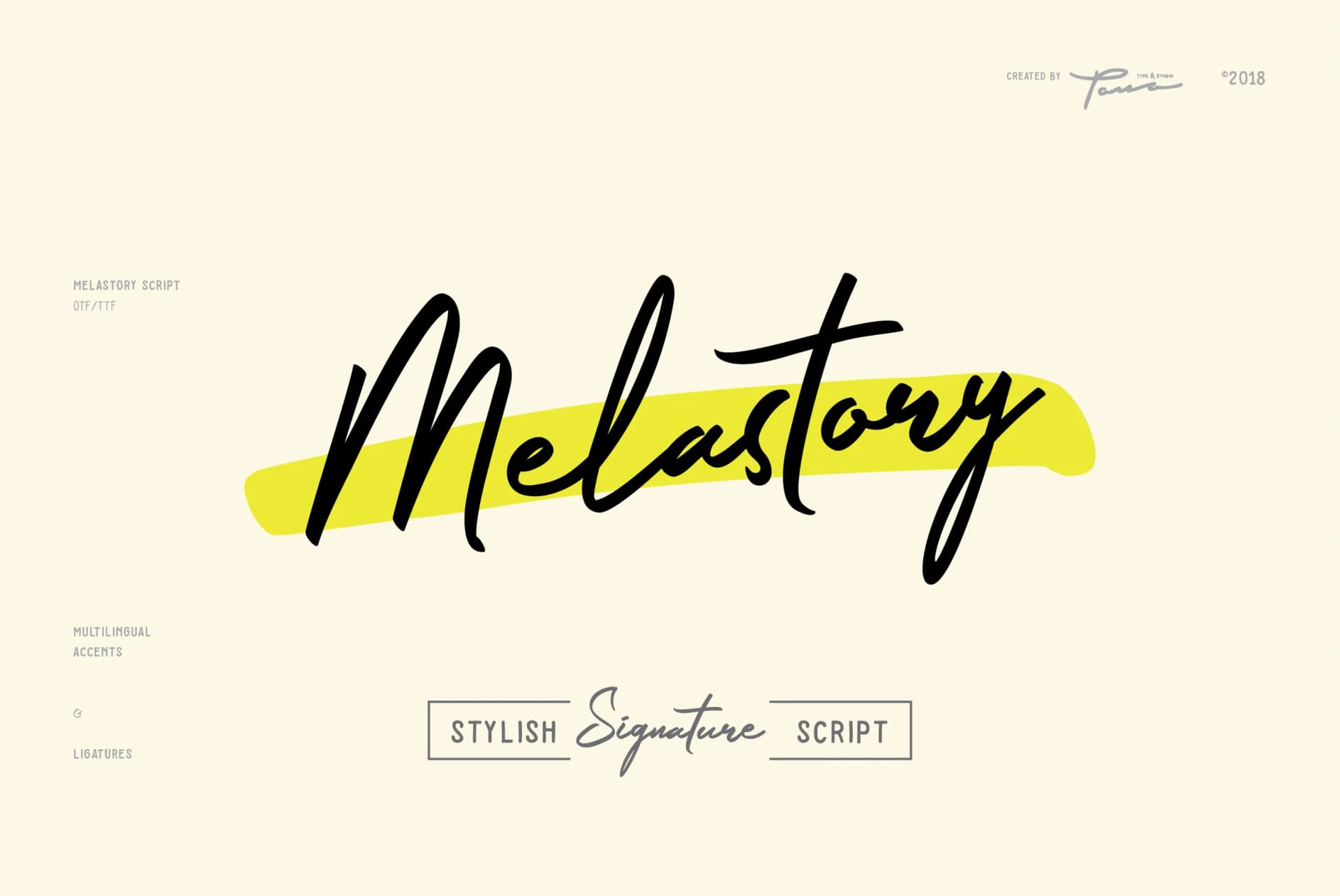 Melastory Script Font by Pana Type — Script Handwritten Font