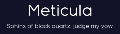 Meticula by Kushal Jain — Sans Serif Font — thumbnail 2