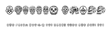 Mexican Skull by Woodcutter — Dingbats Font — thumbnail 1