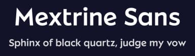 Mextrine Sans by Måns Grebäck — Sans Serif Font — thumbnail 2
