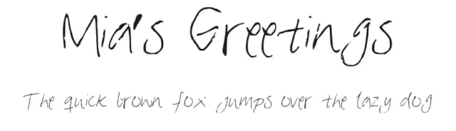 Mia's Greetings by Jansku Boy — Script Handwritten Font