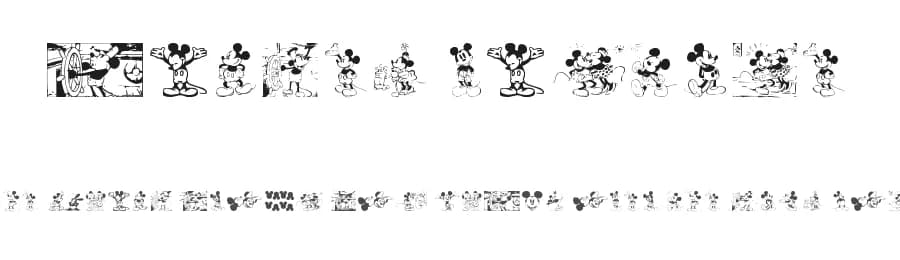 Mickey Vintage by Ding Bang — Dingbats Font