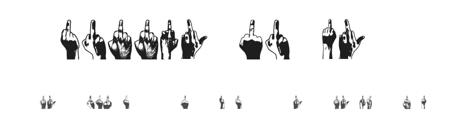 Middle Finger by Vladimir Nikolic — Dingbats Font