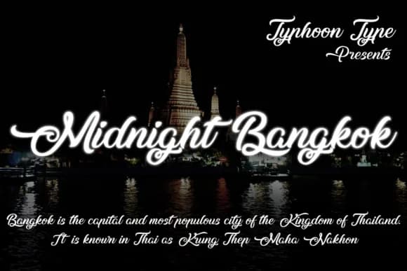 Midnight Bangkok Font by Typhoon Type™ — Script Handwritten Font