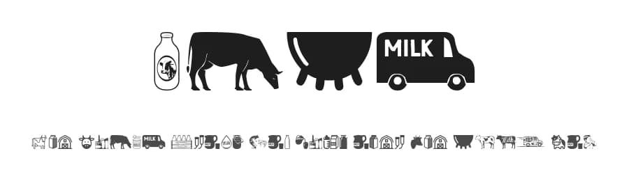 Milk by Woodcutter — Dingbats Font