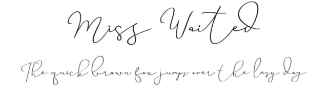 Miss Waited by Sans & Sons — Script Handwritten Font