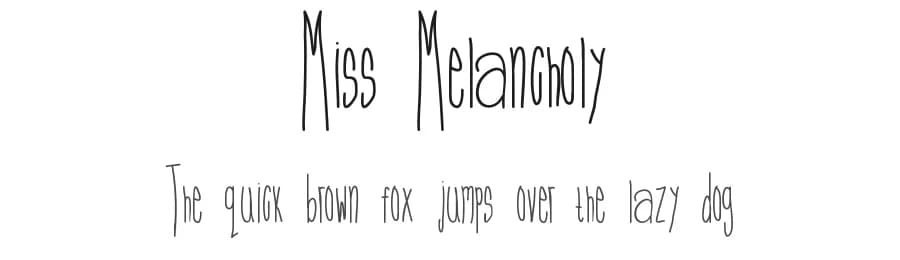 Miss Melancholy by Audrey Bridges — Script Handwritten Font