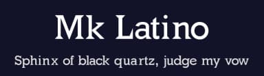Mk Latino by Manfred Klein — Serif Font — thumbnail 2