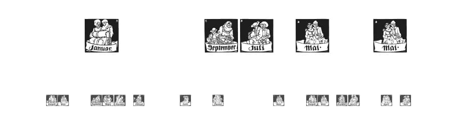 Monats Vignetten by Dieter Steffmann — Dingbats Font