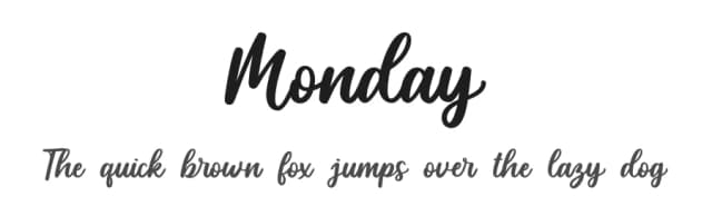 Monday by nailetter — Script Handwritten Font