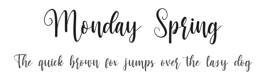 Monday Spring by Bearytype — Script Handwritten Font