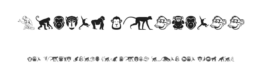 Monkey Business by Woodcutter — Dingbats Font