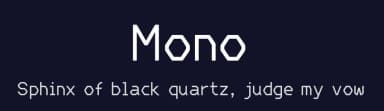 Mono by Rony Setya Siswadi — Sans Serif Font — thumbnail 2