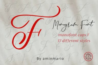 Monogram F by aminmario — Script Handwritten Font — thumbnail 1