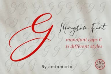 Monogram G by aminmario — Script Handwritten Font — thumbnail 1