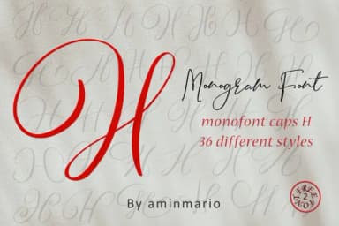 Monogram H by aminmario — Script Handwritten Font — thumbnail 1