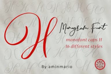 Monogram H by aminmario — Script Handwritten Font — thumbnail 5